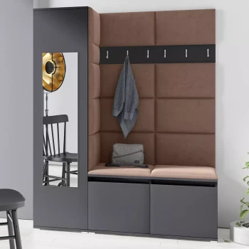 Garderoba LINDA w tkaninie Trinity 7, grafit