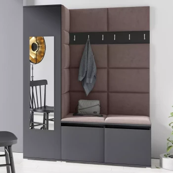 Garderoba LINDA w tkaninie Trinity 8, grafit