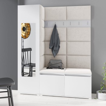Garderoba LINDA w tkaninie Trinity 1, biała