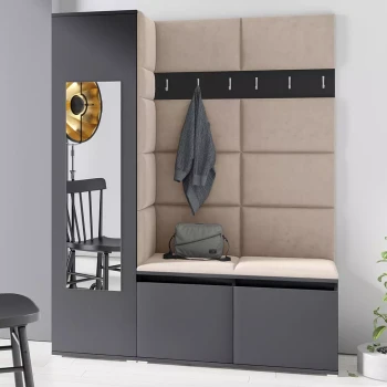 Garderoba LINDA w tkaninie Trinity 2, grafit