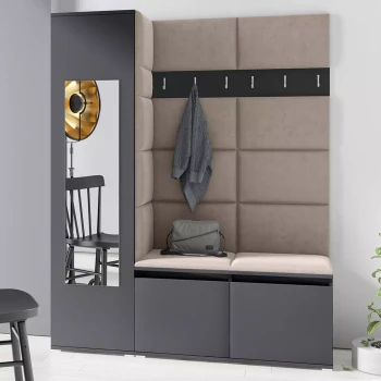 Garderoba LINDA w tkaninie Trinity 3, grafit