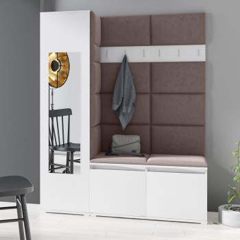 Garderoba LINDA w tkaninie Trinity 8, biała
