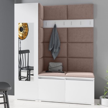 Garderoba LINDA w tkaninie Trinity 6, biała