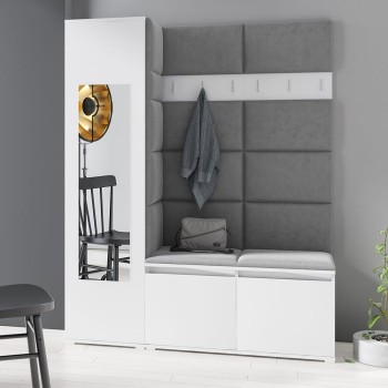 Garderoba LINDA w tkaninie Trinity 15, biała